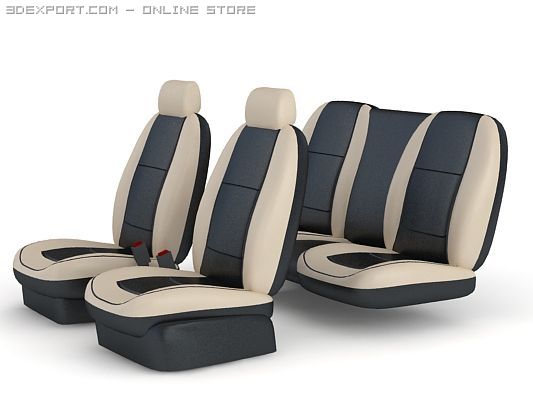 seats for car set 2 colours 3D Model .c4d .max .obj .3ds .fbx .stl .blend