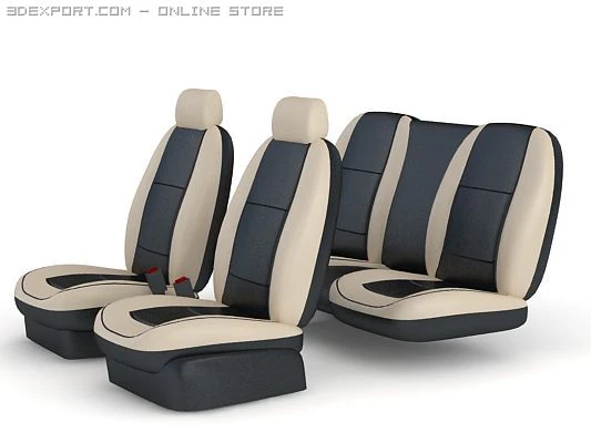 seats for car set 2 colours 3D Model .c4d .max .obj .3ds .fbx .stl .blend