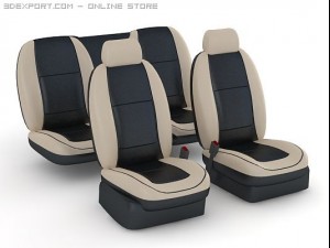 seats for car set 2 colours 3D Model