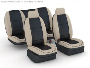 seats for car set 2 colours 3D Model