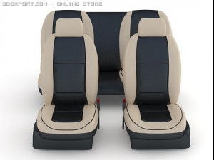 seats for car set 2 colours 3D Model