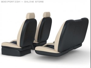 seats for car set 2 colours 3D Model