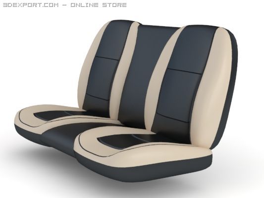seats for car back 2 colours 3D Model .c4d .max .obj .3ds .fbx .stl .blend 