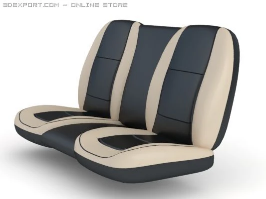 seats for car back 2 colours 3D Model .c4d .max .obj .3ds .fbx .stl .blend