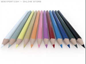 coloured pencils 3D Model