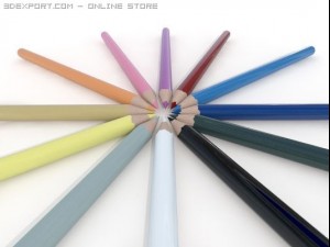 coloured pencils 3D Model