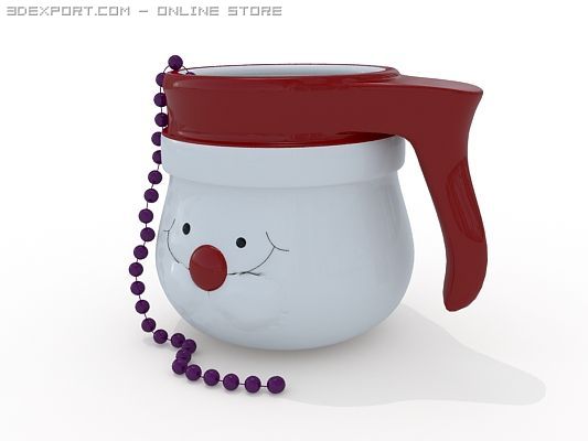christmas mug 3D Model .c4d .max .obj .3ds .fbx .stl .blend 