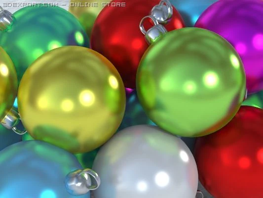 colourful christmas ornaments 3D Model .c4d .max .obj .3ds .fbx .stl .blend
