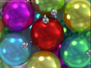 colourful christmas ornaments 3D Model