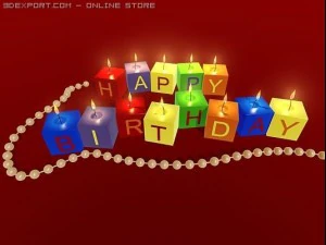 happy birthday candles 3D Model
