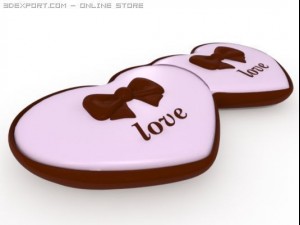 valentine chocolate hearts 3D Model