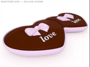 valentine chocolate hearts 3D Model