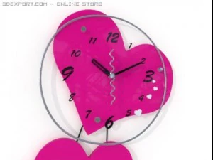 heart shaped wall clock 3D Model