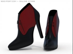 women short boots Modèle 3D