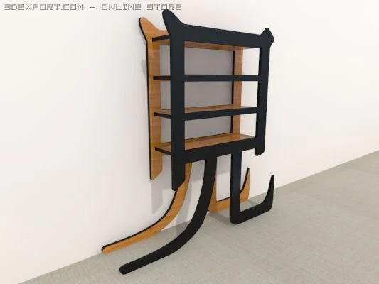 japanese shelf 3D Model .c4d .max .obj .3ds .fbx .stl .blend 