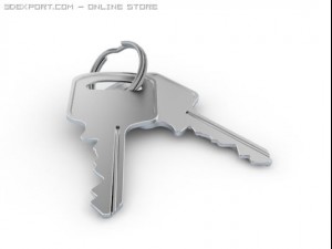 keyring with keys Modèle 3D