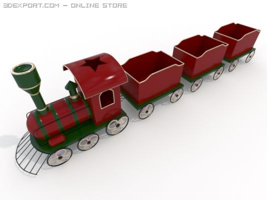 santa claus train Modelo 3D .c4d .max .obj .3ds .fbx .stl .blend 
