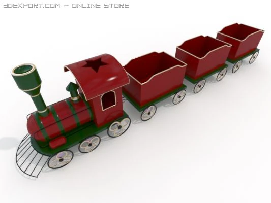 santa claus train 3D Model .c4d .max .obj .3ds .fbx .stl .blend 