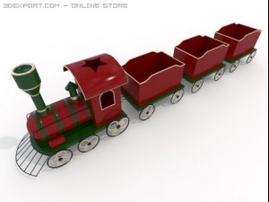 santa claus train 3D Model