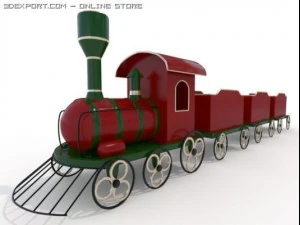 santa claus train 3D Model