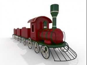 santa claus train Modelo 3D