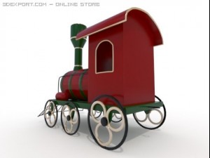 santa claus train Modelo 3D