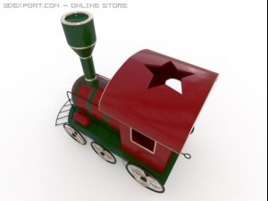 santa claus train Modelo 3D