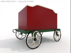 santa claus train Modelo 3D