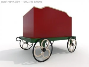 santa claus train 3D Model