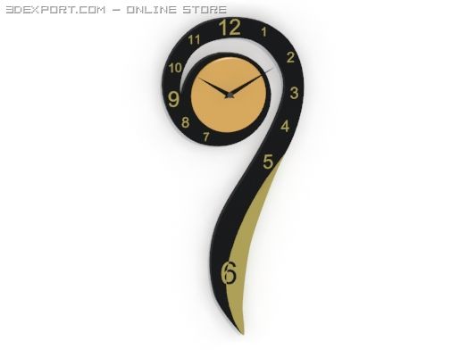 number 9 wall clock 3D Model .c4d .max .obj .3ds .fbx .stl .blend 
