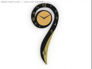number 9 wall clock 3D Model