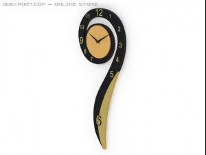number 9 wall clock 3D Model
