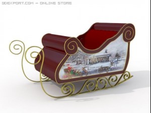 santa claus sleigh 3D Model