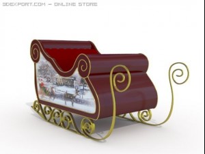 santa claus sleigh 3D Model