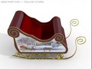 santa claus sleigh 3D Model