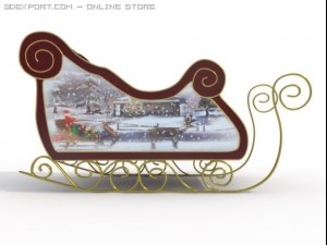 santa claus sleigh 3D Model