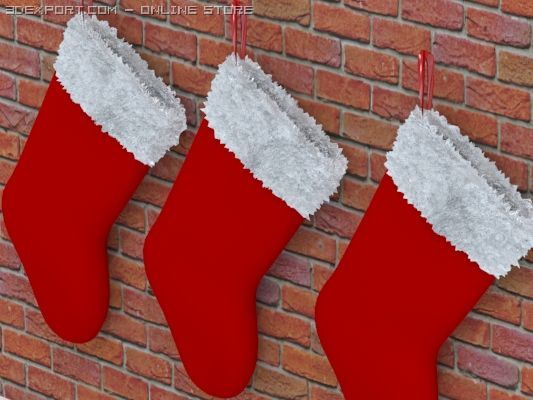 christmas stockings decoration 3D Модель .c4d .max .obj .3ds .fbx .stl .blend