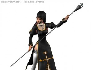 sexy warrior priest girl 3D Model