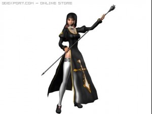 sexy warrior priest girl 3D Model
