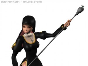 sexy warrior priest girl 3D Model