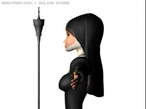 sexy warrior priest girl 3D Model