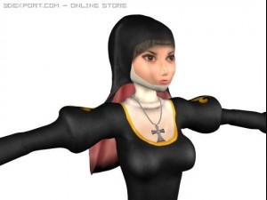 sexy warrior priest girl 3D Model