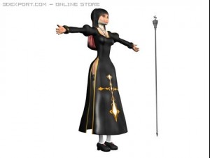 sexy warrior priest girl 3D Model