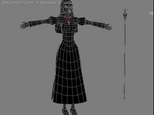 sexy warrior priest girl 3D Model