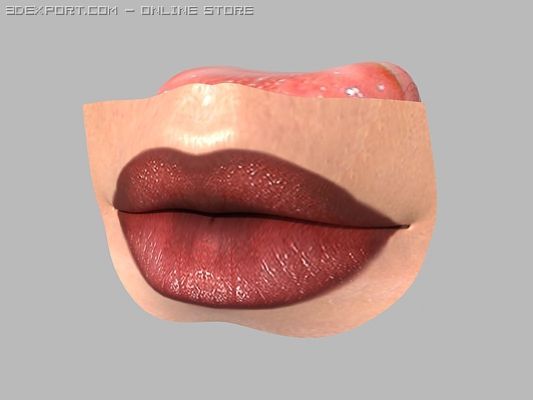 dark red woman mouth 3D 모델 .c4d .max .obj .3ds .fbx .stl .blend 