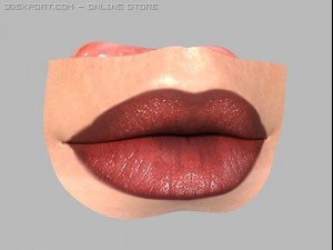 dark red woman mouth 3D 모델