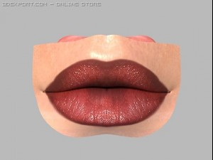 dark red woman mouth 3D 모델