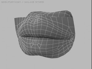 dark red woman mouth 3D 모델