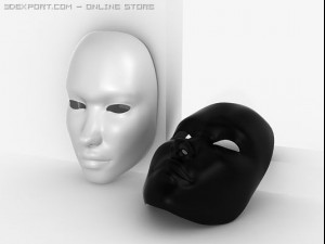 black white mask 3D 모델