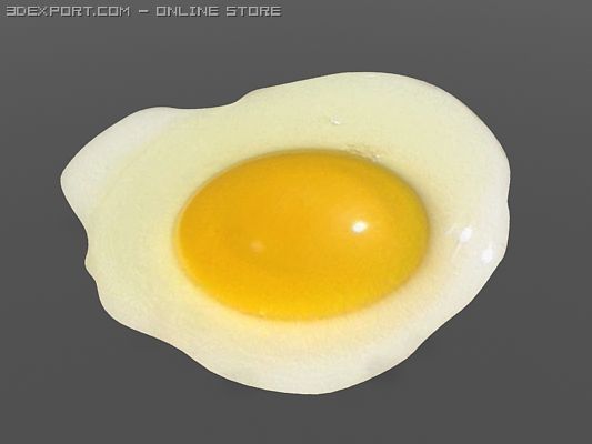 fried small egg 3D Model .c4d .max .obj .3ds .fbx .stl .blend 